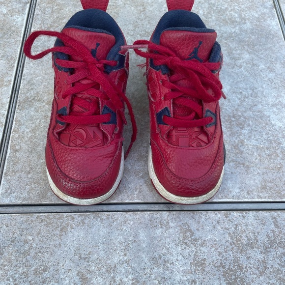 Nike Toddler Air Jordan Retro 4 TD Fiba Sneakers Gym Red BQ7670-617 size 8C - Picture 7 of 9